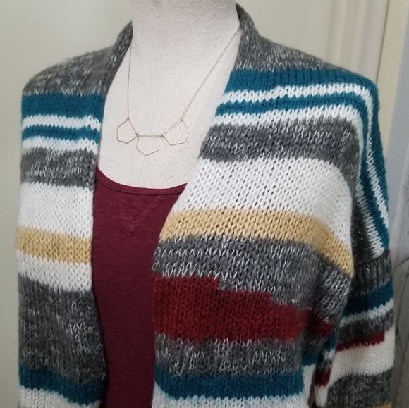 Jack Southwest Cardigan Sweater Fringe Hem M - Picture 3 of 9